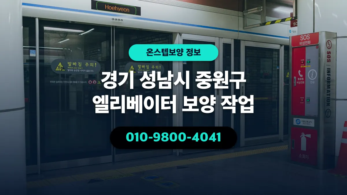 경기 성남시 중원구 엘리베이터 보양 작업 - 온스텝보양