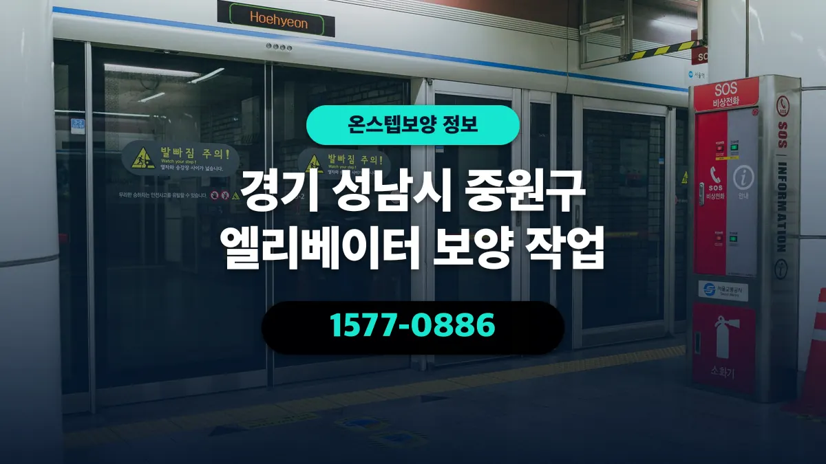 경기 성남시 중원구 엘리베이터 보양 작업 - 온스텝보양