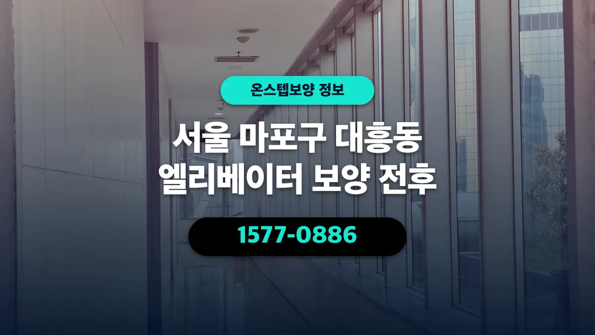 서울 마포구 대흥동 엘리베이터 보양 전후 - 온스텝보양