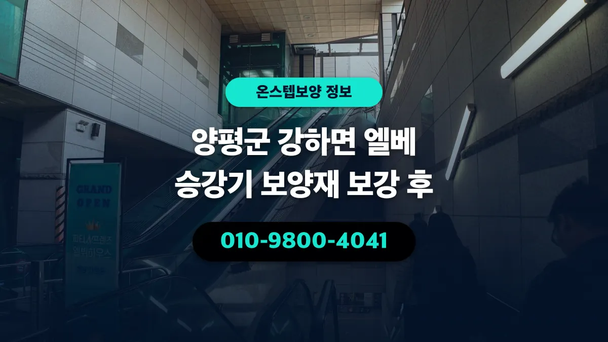 양평군 강하면 엘베 승강기 보양재 보강 후 - 온스텝보양