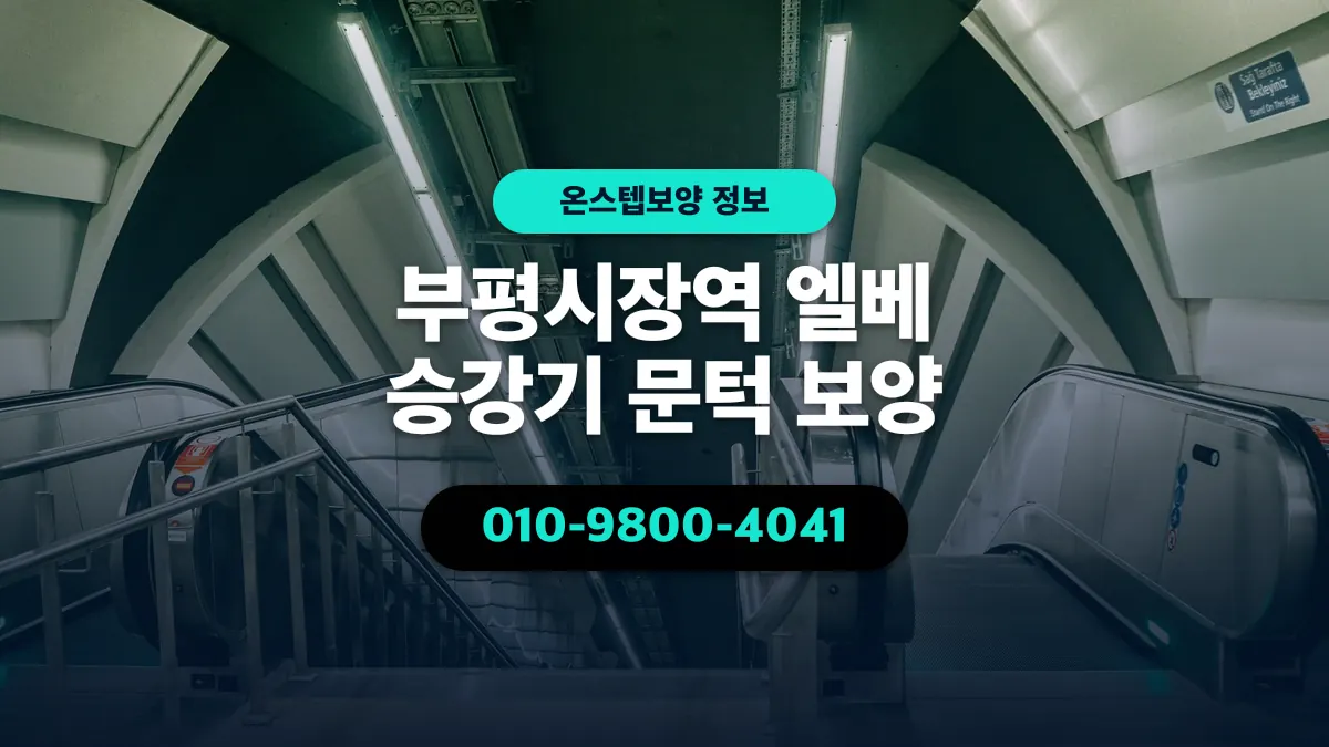 부평시장역 엘베 승강기 문턱 보양 - 온스텝보양