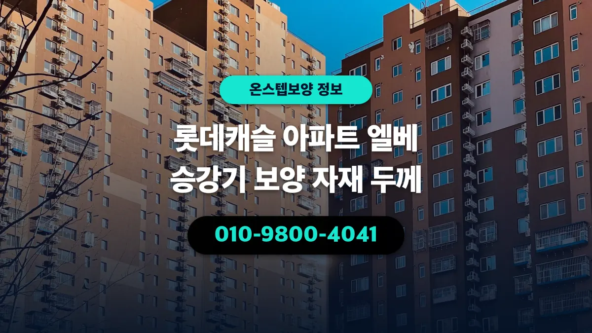 롯데캐슬 아파트 엘베 승강기 보양 자재 두께 - 온스텝보양