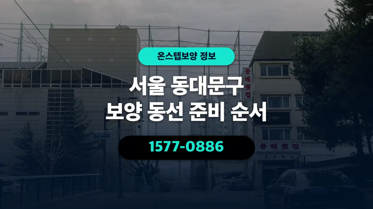 서울 동대문구 보양 동선 준비 순서 - 온스텝보양