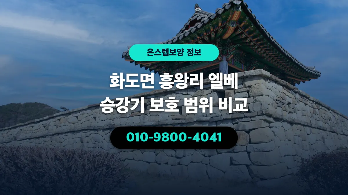 화도면 흥왕리 엘베 승강기 보호 범위 비교 - 온스텝보양