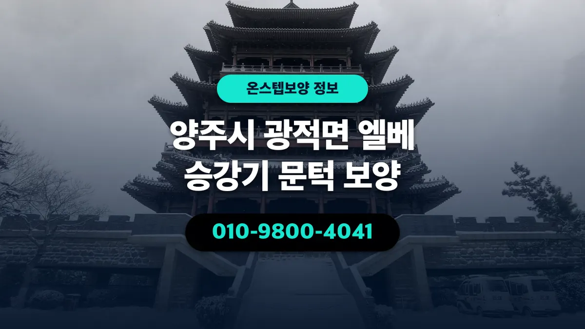 양주시 광적면 엘베 승강기 문턱 보양 - 온스텝보양