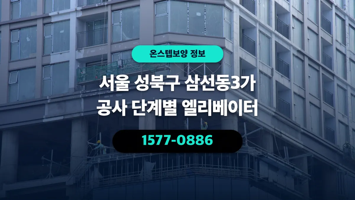 서울 성북구 삼선동3가 공사 단계별 엘리베이터 - 온스텝보양