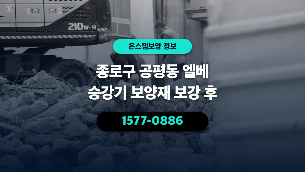 종로구 공평동 엘베 승강기 보양재 보강 후 - 온스텝보양