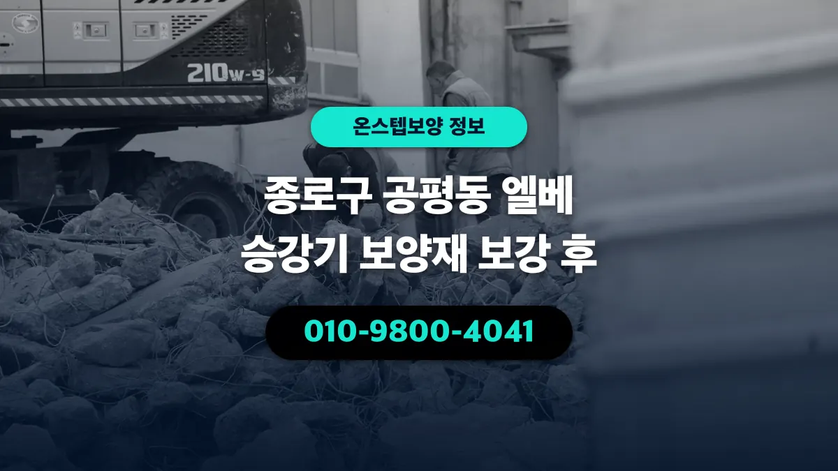종로구 공평동 엘베 승강기 보양재 보강 후 - 온스텝보양