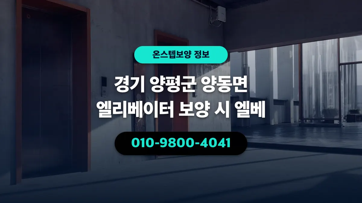 경기 양평군 양동면 엘리베이터 보양 시 엘베 - 온스텝보양