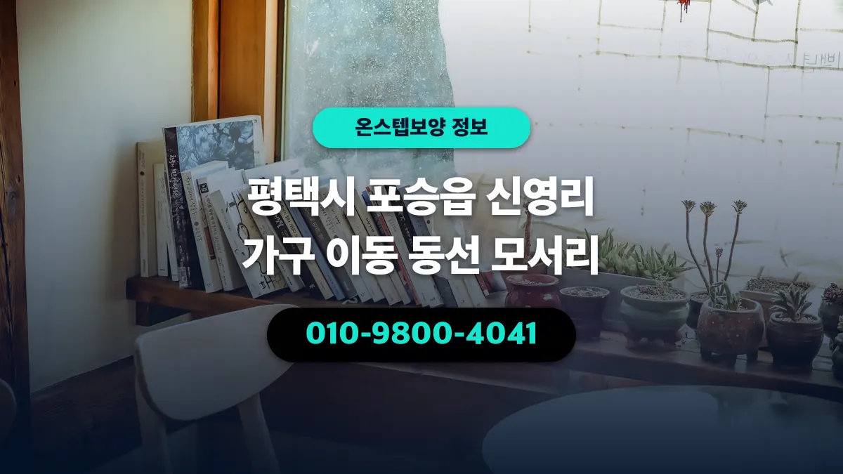 평택시 포승읍 신영리 가구 이동 동선 모서리 - 온스텝보양