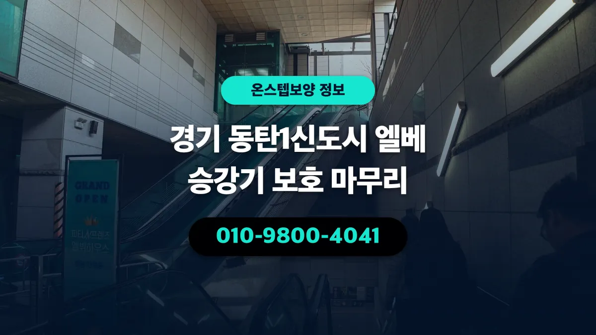 경기 동탄1신도시 엘베 승강기 보호 마무리 - 온스텝보양