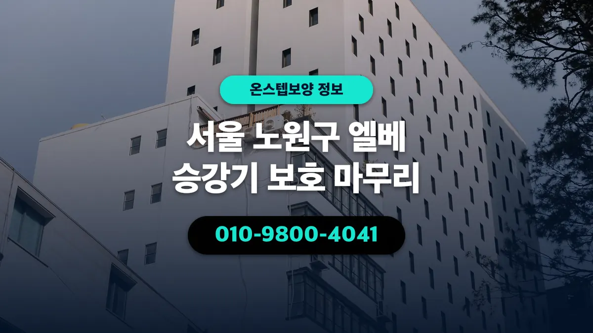 서울 노원구 엘베 승강기 보호 마무리 - 온스텝보양