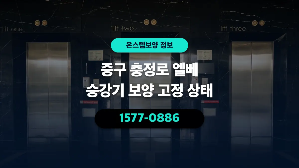 중구 충정로 엘베 승강기 보양 고정 상태 - 온스텝보양