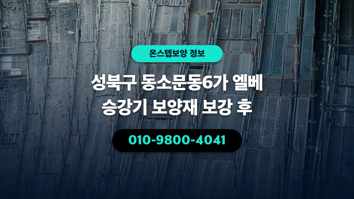 성북구 동소문동6가 엘베 승강기 보양재 보강 후 - 온스텝보양