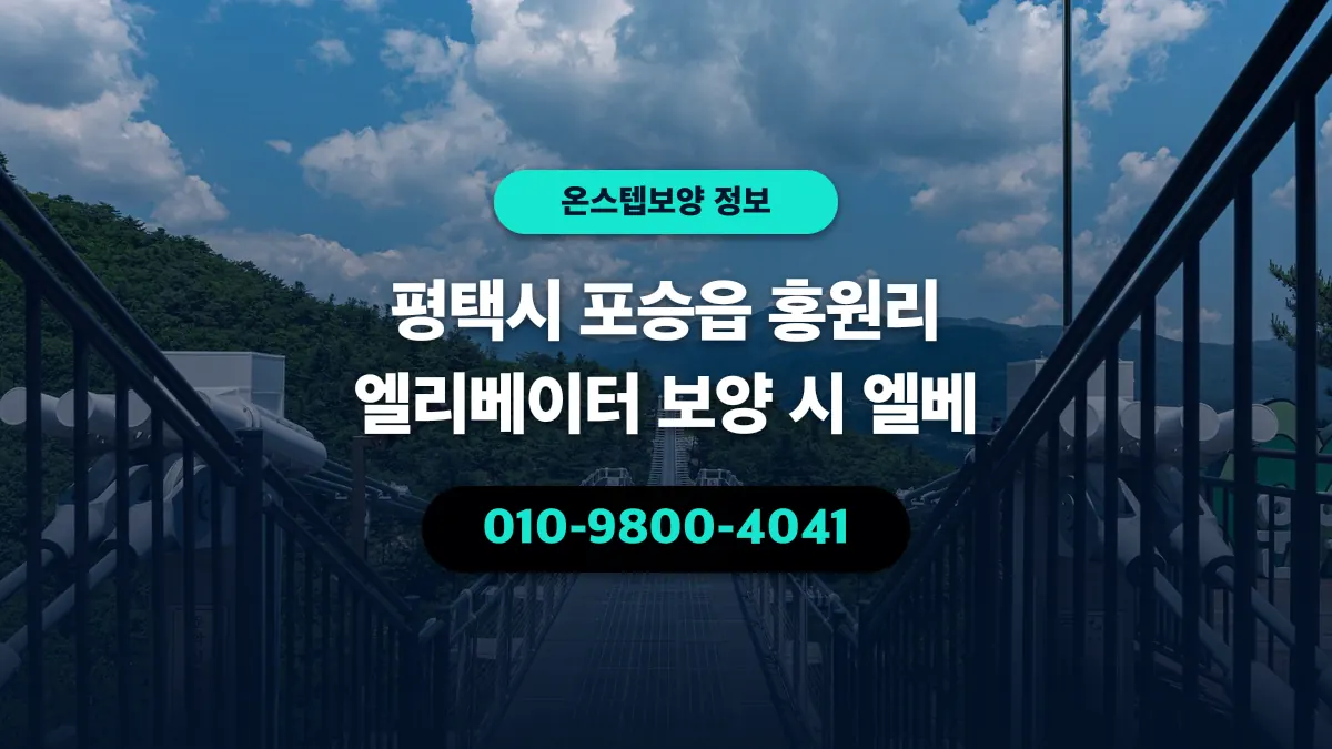 평택시 포승읍 홍원리 엘리베이터 보양 시 엘베 - 온스텝보양