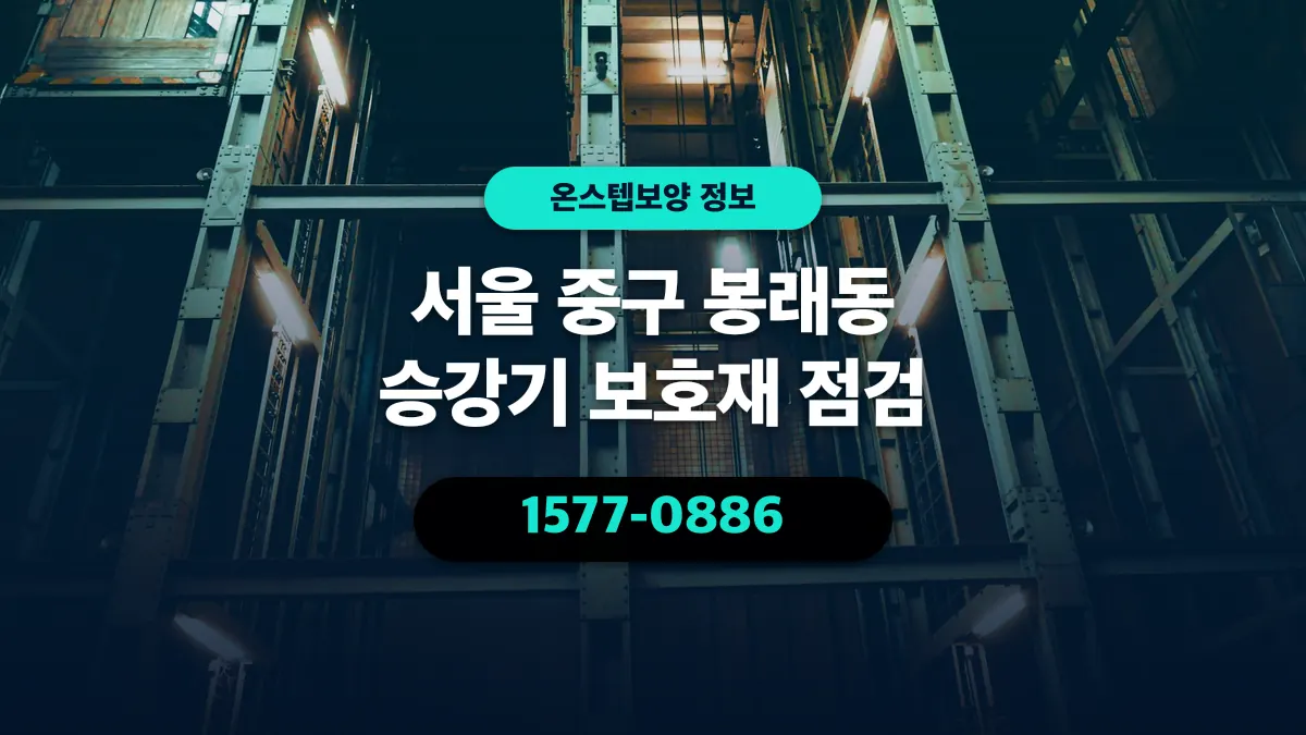 서울 중구 봉래동 승강기 보호재 점검 - 온스텝보양