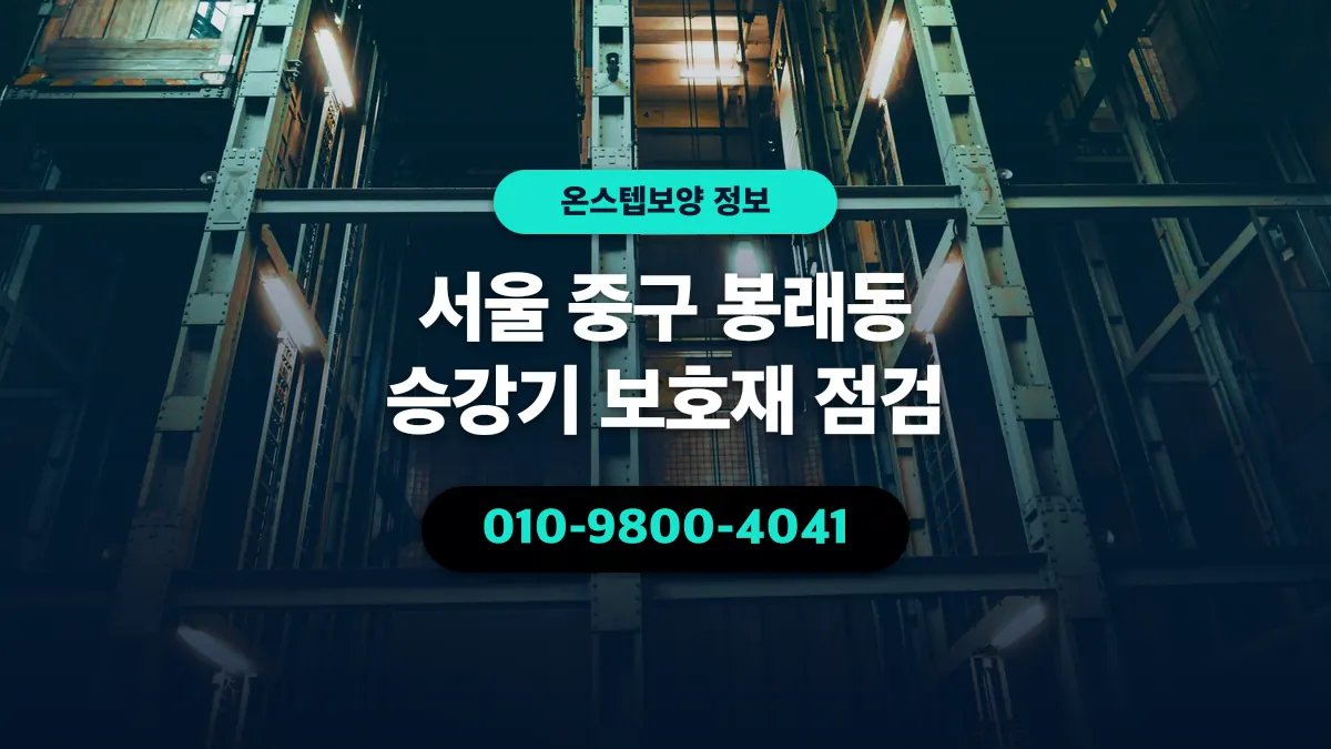 서울 중구 봉래동 승강기 보호재 점검 - 온스텝보양