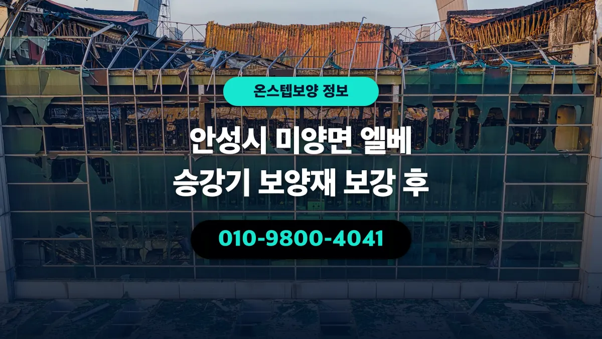안성시 미양면 엘베 승강기 보양재 보강 후 - 온스텝보양