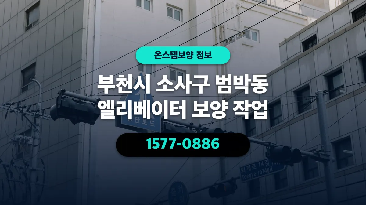 부천시 소사구 범박동 엘리베이터 보양 작업 - 온스텝보양