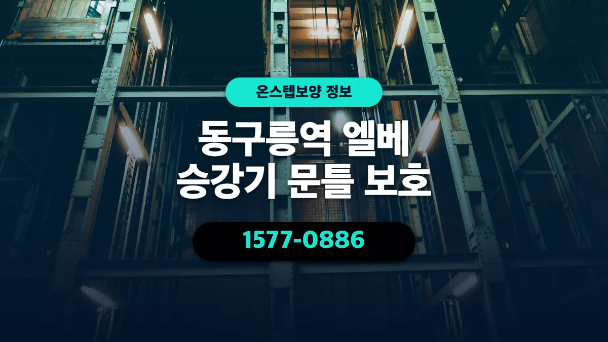 동구릉역 엘베 승강기 문틀 보호 - 온스텝보양