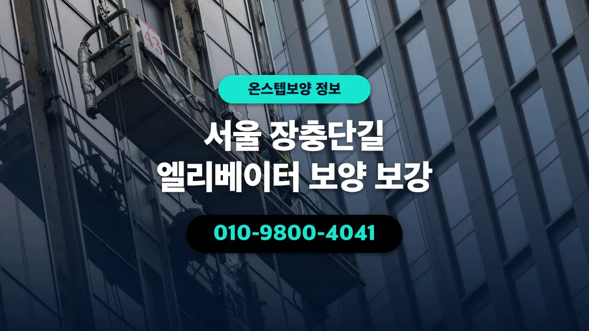 서울 장충단길 엘리베이터 보양 보강 - 온스텝보양