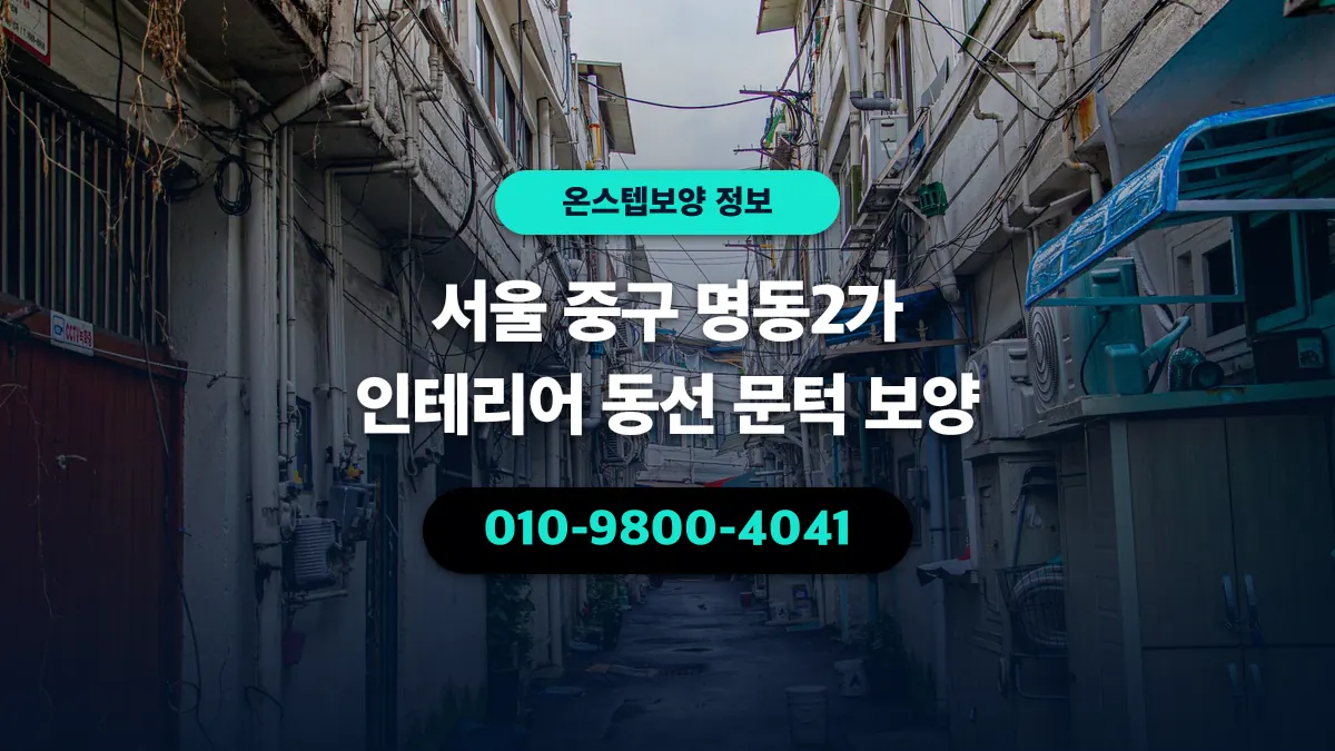 서울 중구 명동2가 인테리어 동선 문턱 보양 - 온스텝보양