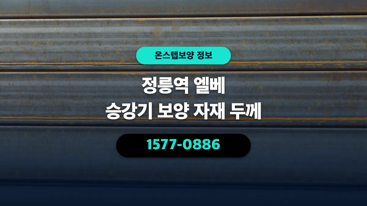 정릉역 엘베 승강기 보양 자재 두께 - 온스텝보양