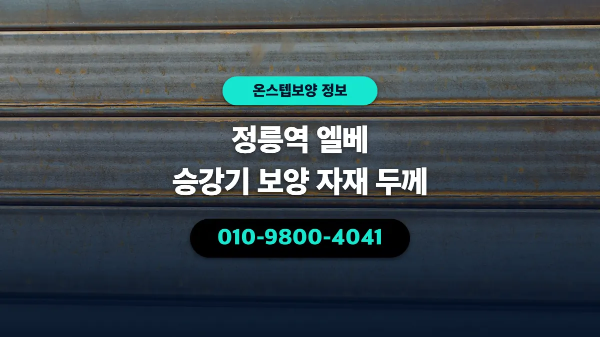 정릉역 엘베 승강기 보양 자재 두께 - 온스텝보양