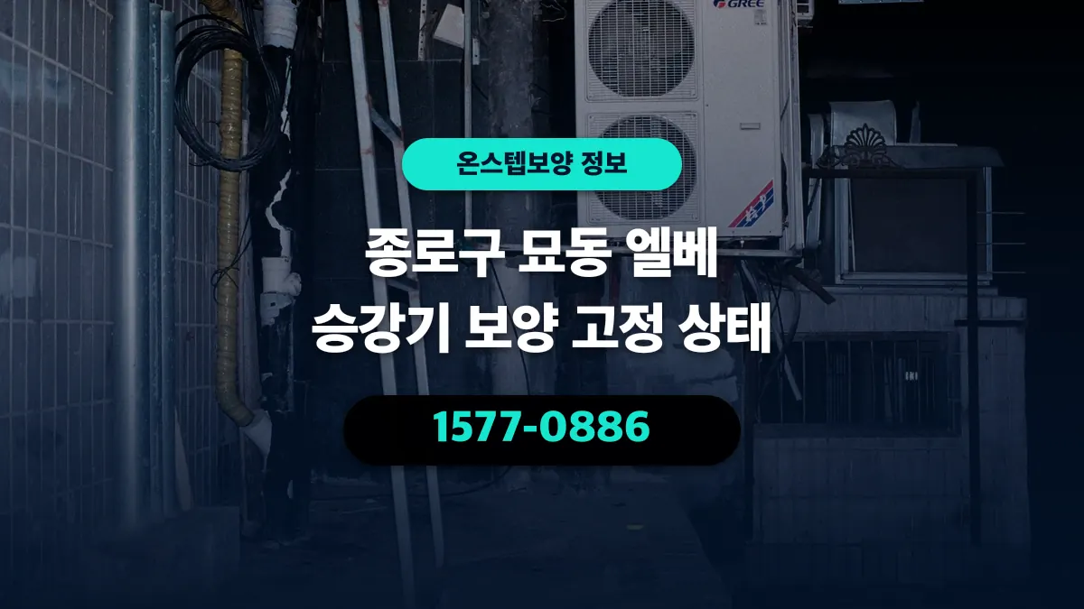 종로구 묘동 엘베 승강기 보양 고정 상태 - 온스텝보양