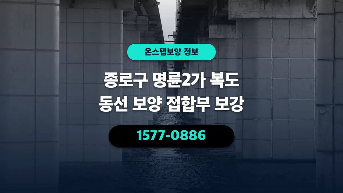 종로구 명륜2가 복도 동선 보양 접합부 보강 - 온스텝보양