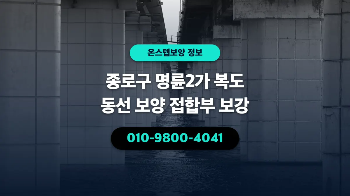 종로구 명륜2가 복도 동선 보양 접합부 보강 - 온스텝보양