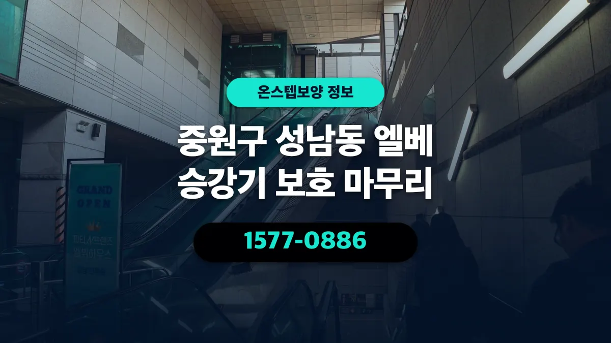 중원구 성남동 엘베 승강기 보호 마무리 - 온스텝보양