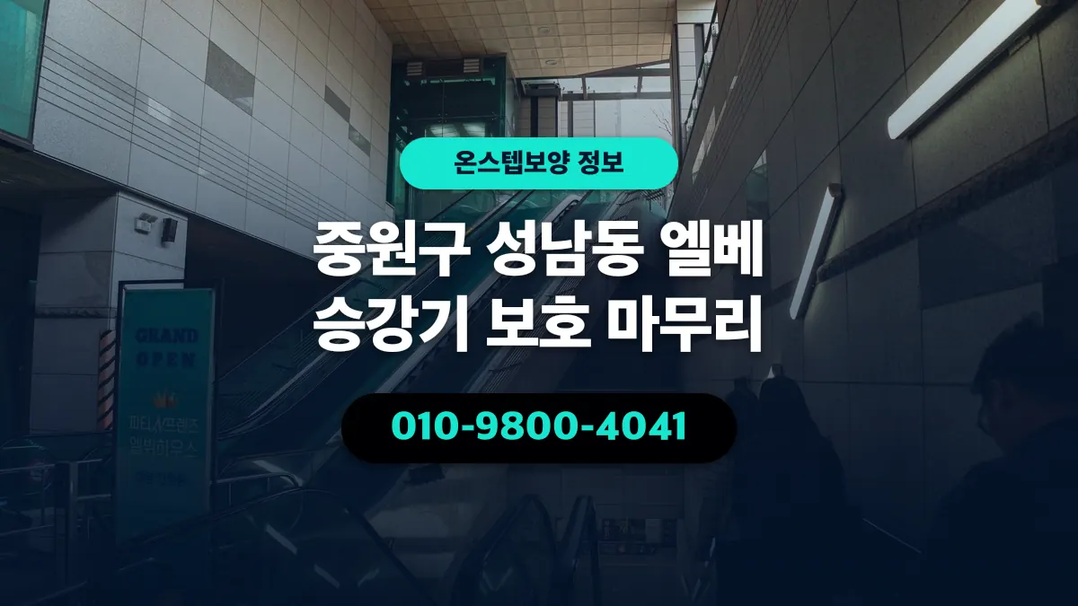 중원구 성남동 엘베 승강기 보호 마무리 - 온스텝보양