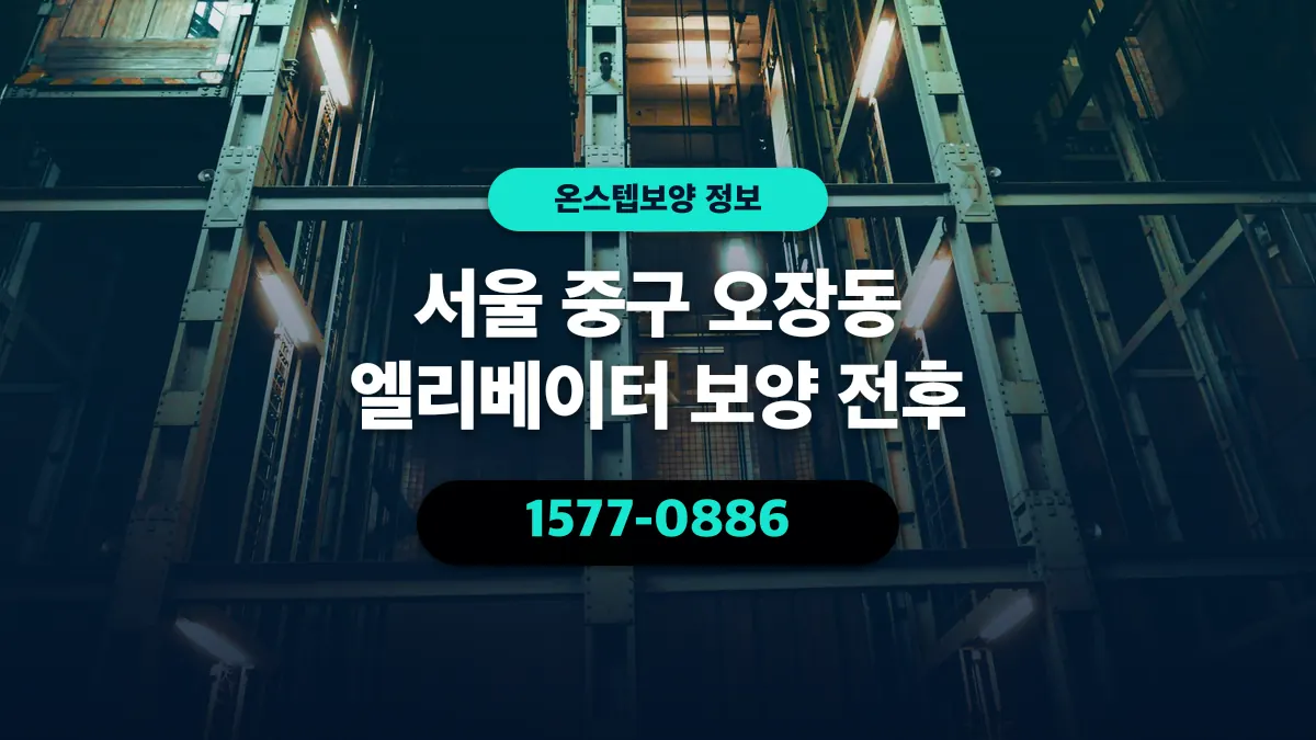 서울 중구 오장동 엘리베이터 보양 전후 - 온스텝보양