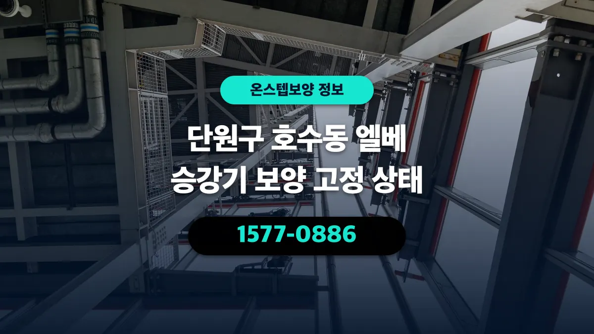 단원구 호수동 엘베 승강기 보양 고정 상태 - 온스텝보양