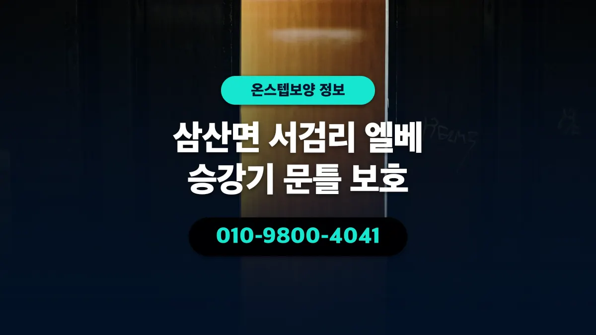 삼산면 서검리 엘베 승강기 문틀 보호 - 온스텝보양