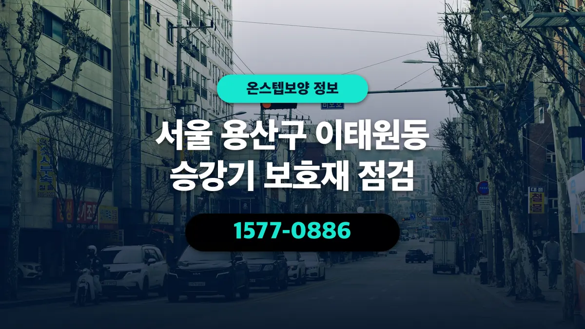 서울 용산구 이태원동 승강기 보호재 점검 - 온스텝보양