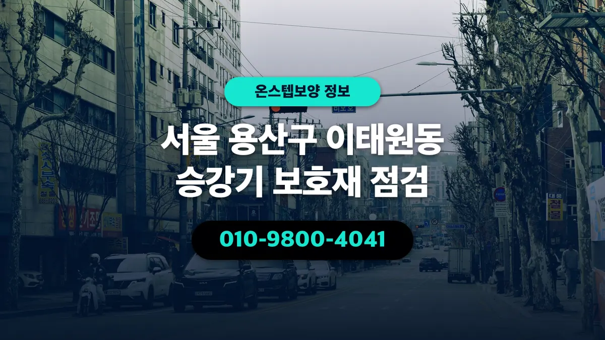 서울 용산구 이태원동 승강기 보호재 점검 - 온스텝보양