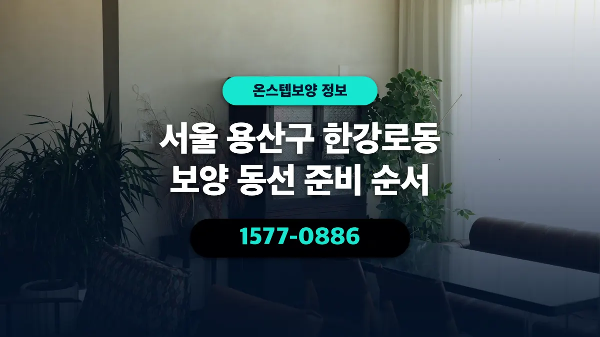 서울 용산구 한강로동 보양 동선 준비 순서 - 온스텝보양