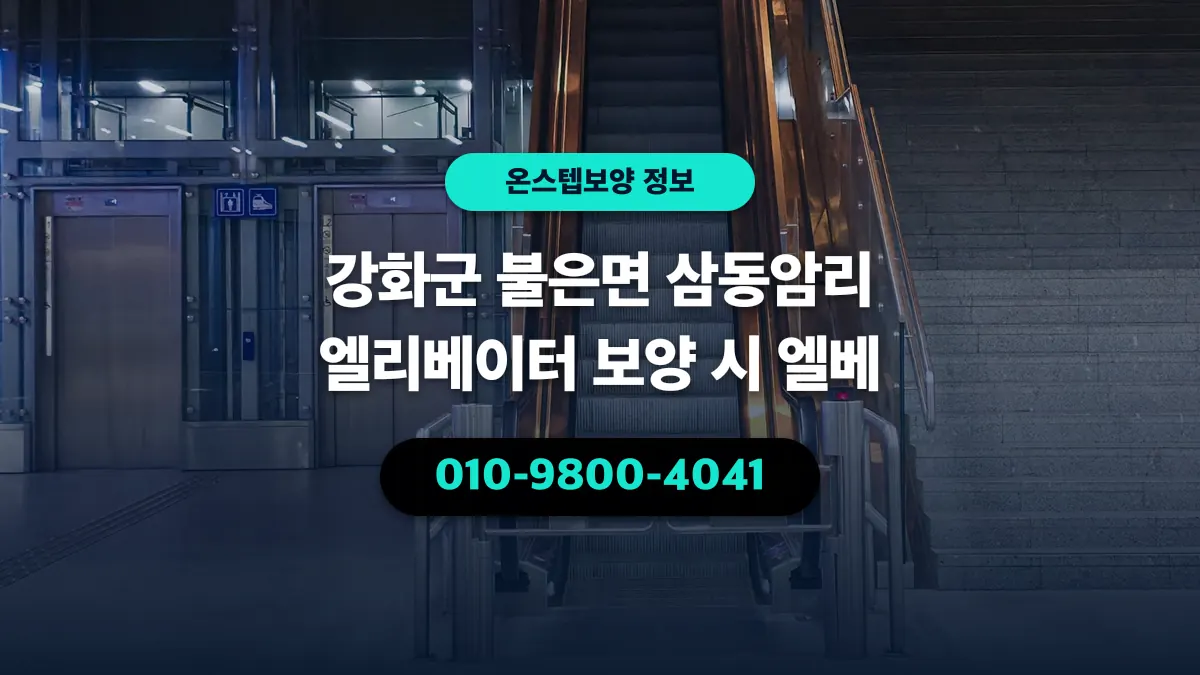 강화군 불은면 삼동암리 엘리베이터 보양 시 엘베 - 온스텝보양