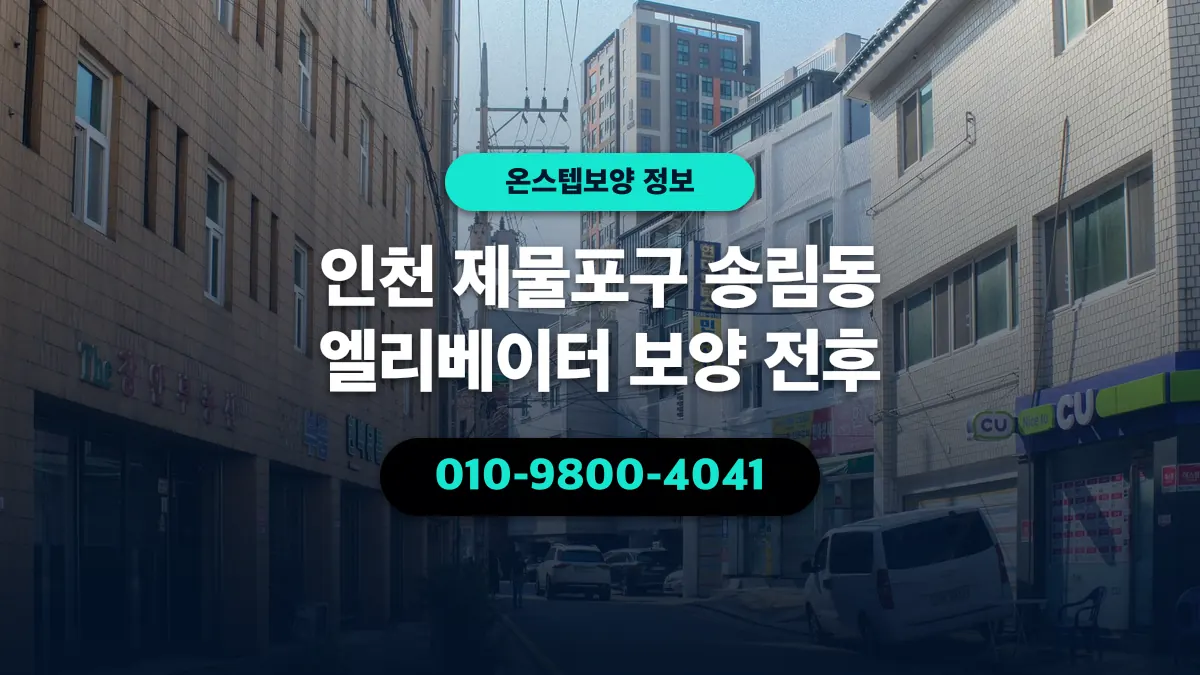 인천 제물포구 송림동 엘리베이터 보양 전후 - 온스텝보양