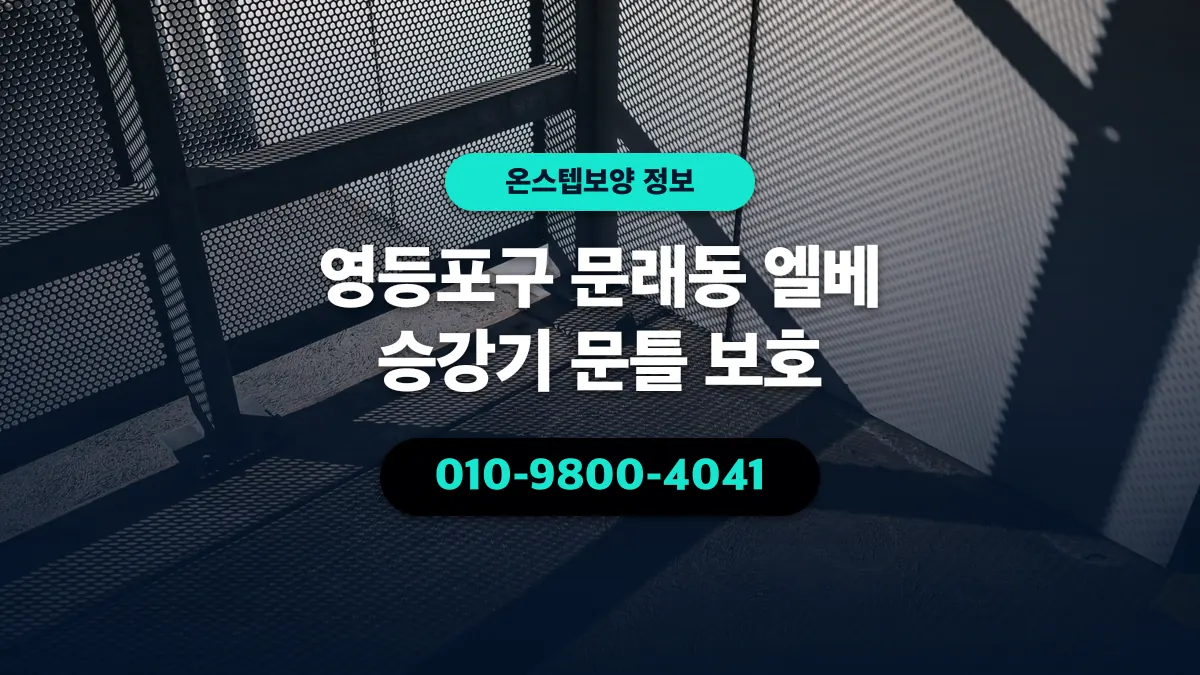 영등포구 문래동 엘베 승강기 문틀 보호 - 온스텝보양