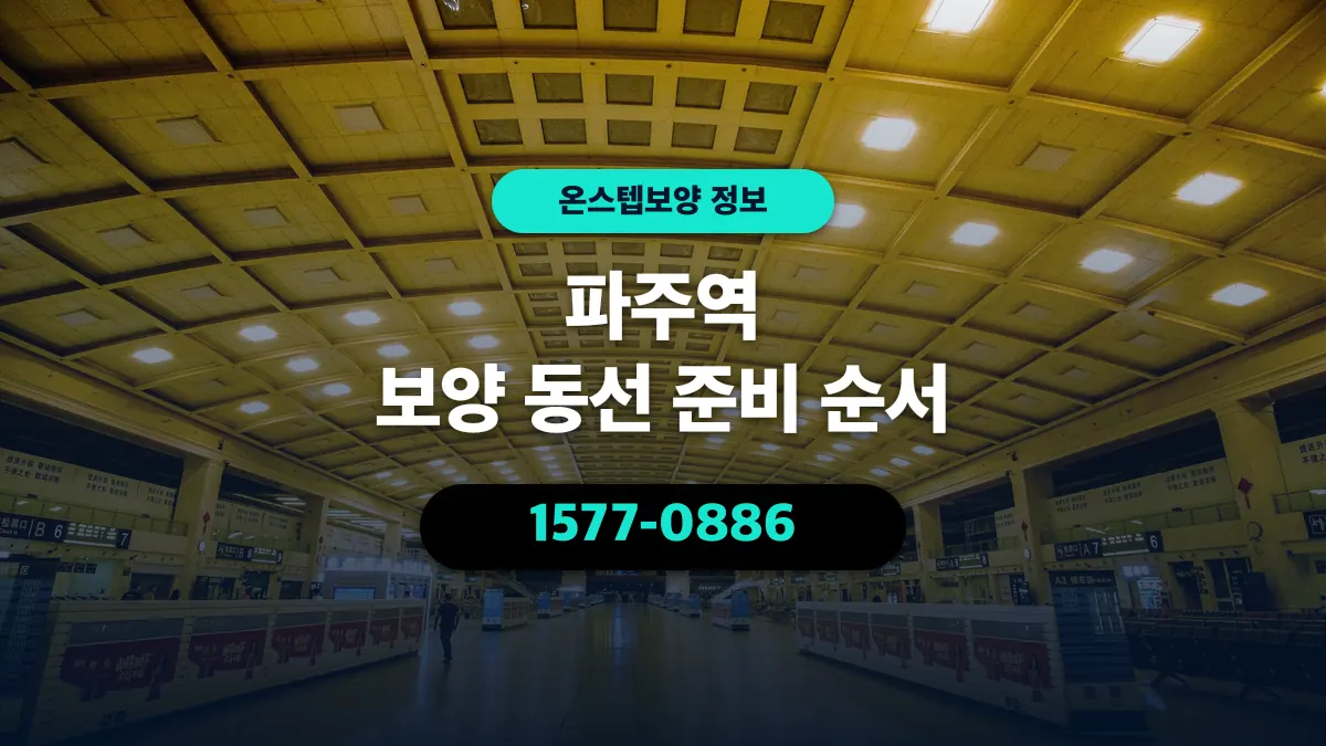 파주역 보양 동선 준비 순서 - 온스텝보양
