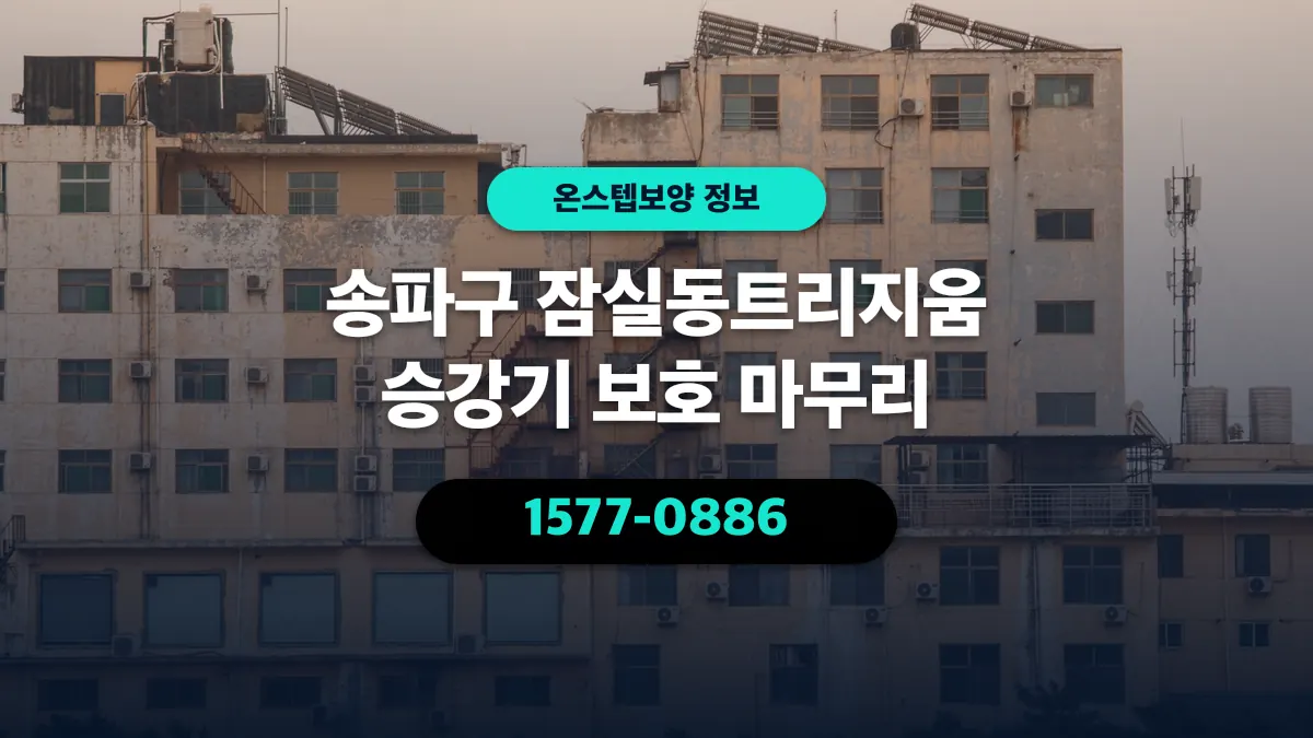 송파구 잠실동트리지움 승강기 보호 마무리 - 온스텝보양
