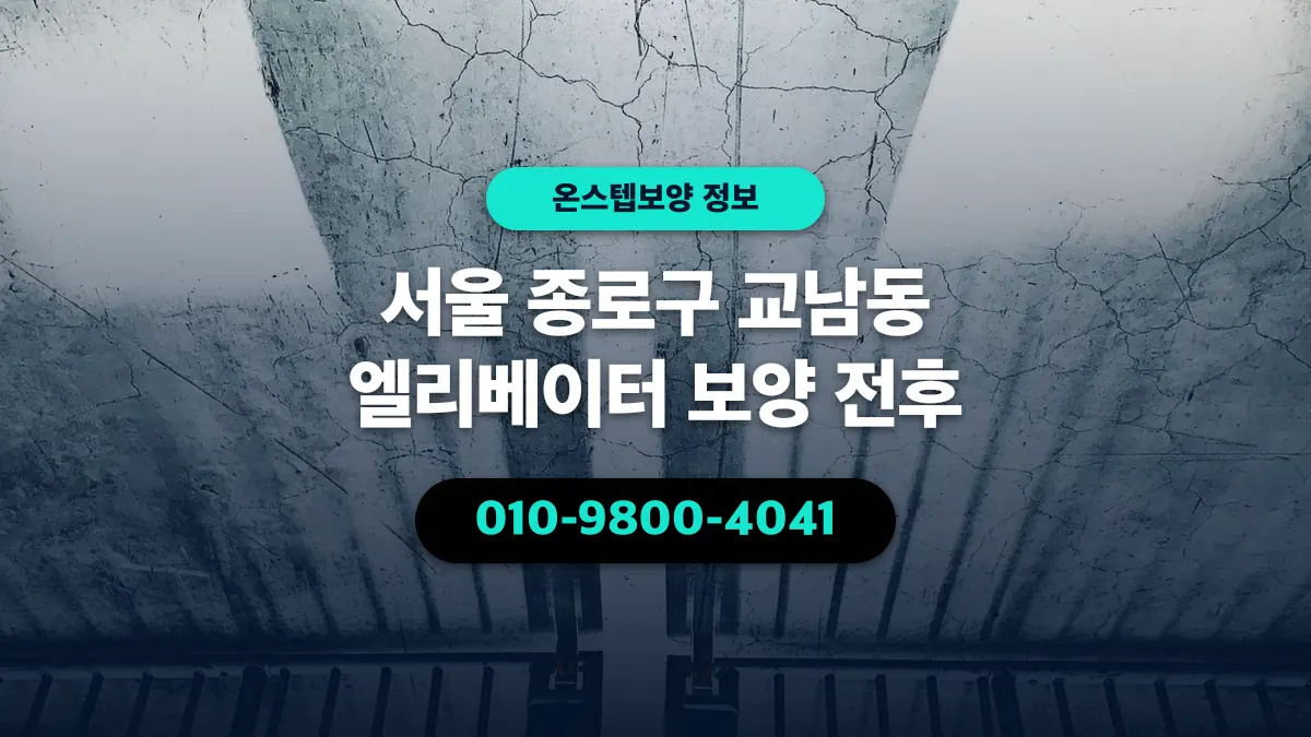 서울 종로구 교남동 엘리베이터 보양 전후 - 온스텝보양