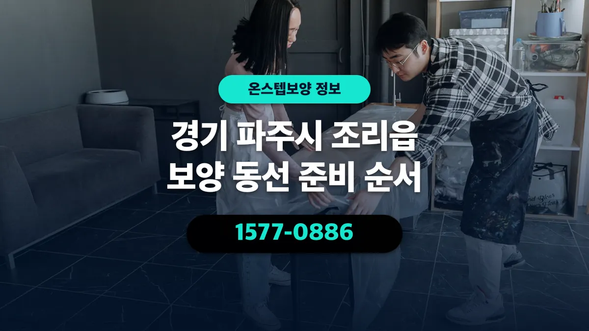 경기 파주시 조리읍 보양 동선 준비 순서 - 온스텝보양