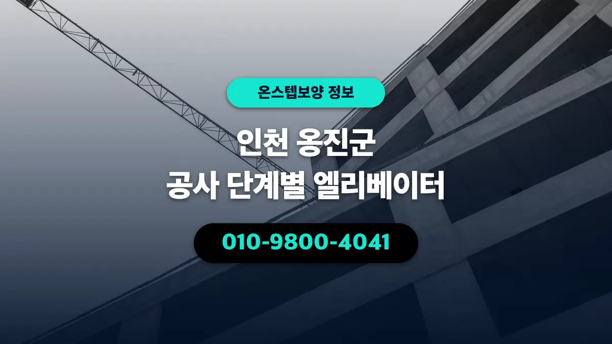 인천 옹진군 공사 단계별 엘리베이터 - 온스텝보양