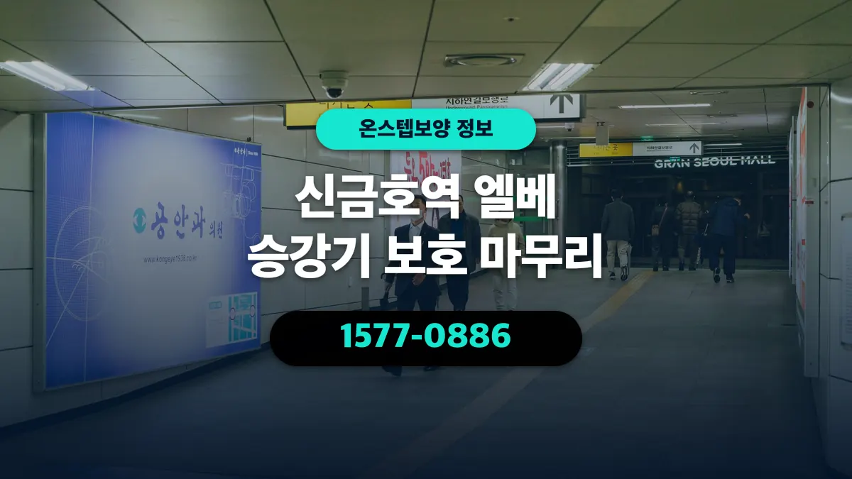 신금호역 엘베 승강기 보호 마무리 - 온스텝보양